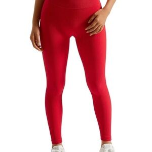 Pair of Ribbed Leggings- Red and Orange